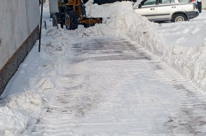 Убрали участок территории возле дома